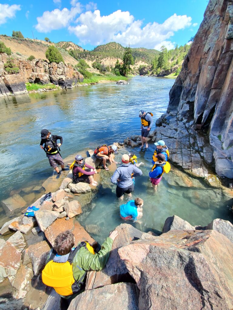 Checking out the hot springs on the overnight rafting trip on the Upper Colorado River 