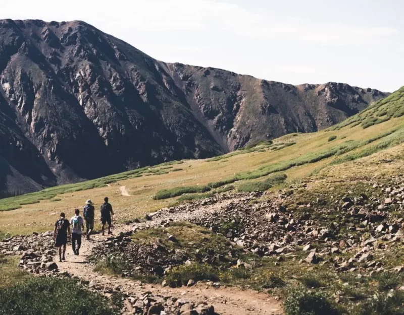 Group on a hiking trip as part of the hiking and rafting package.